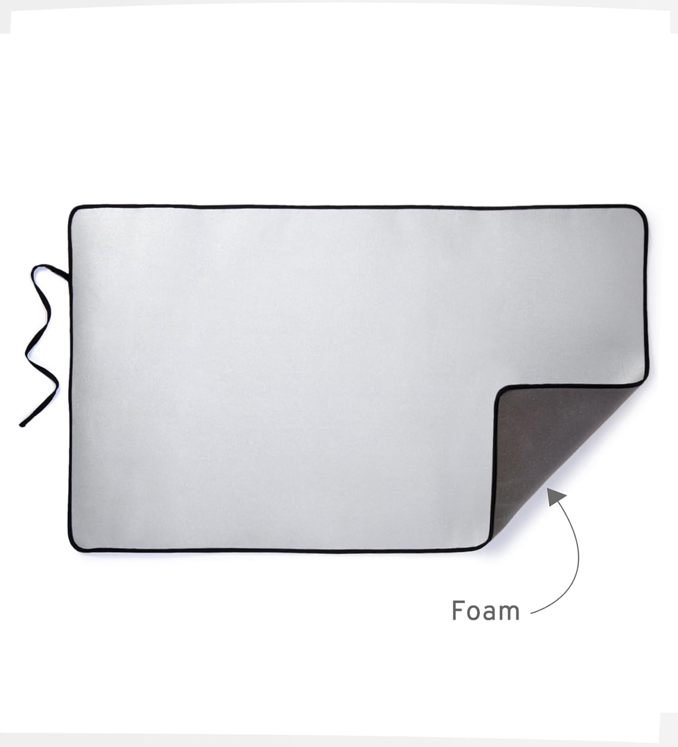 Encasa XO Ironing Mat/Pad - Metallic Silver (Large 48"x28") with 5mm Foam Padding & Silicone Iron Rest for Steam Pressing on Tabletop or Bed - Heat Reflective, Portable, Quilting