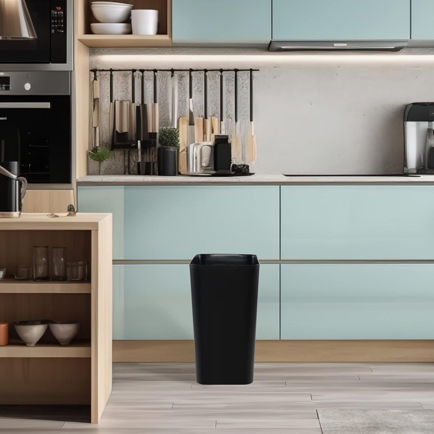 Gainhope 3-Pack 4.5 Gallon Plastic Small Trash Can Wastebasket, Black Garbage Container Bin for Under Desk, Office, Bathroom, Living Room, Classroom