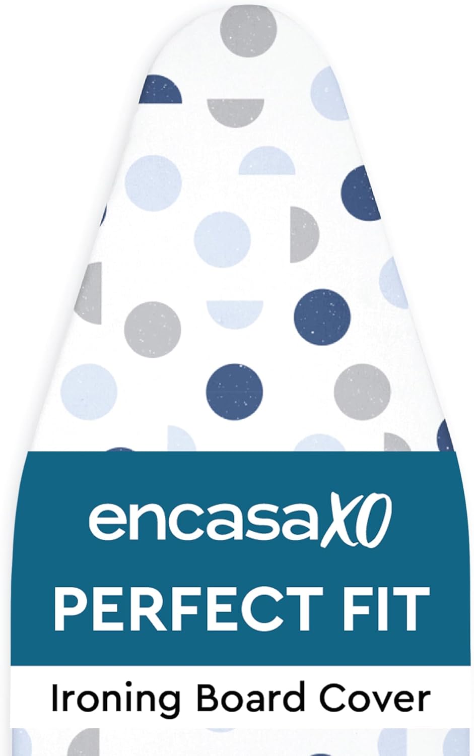 Encasa XO Ironing Board Cover and Pad 42"x14" - Thick 3mm Felt Padding, Drawstring Tightening & Lock, Easy Fit, Scorch & Stain Resistant, Fits Medium Ironing Board - Blue Moon