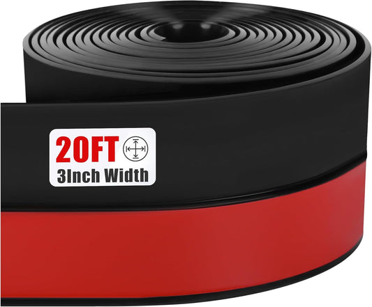 Draft Seal Tape for Doors and Windows 3 in x 20 Ft Silicone Weather Stripping Extra Thick 2mm Door Seal Strip with Strong Adhesive Draft Insulation Stopper Side Seal - Black