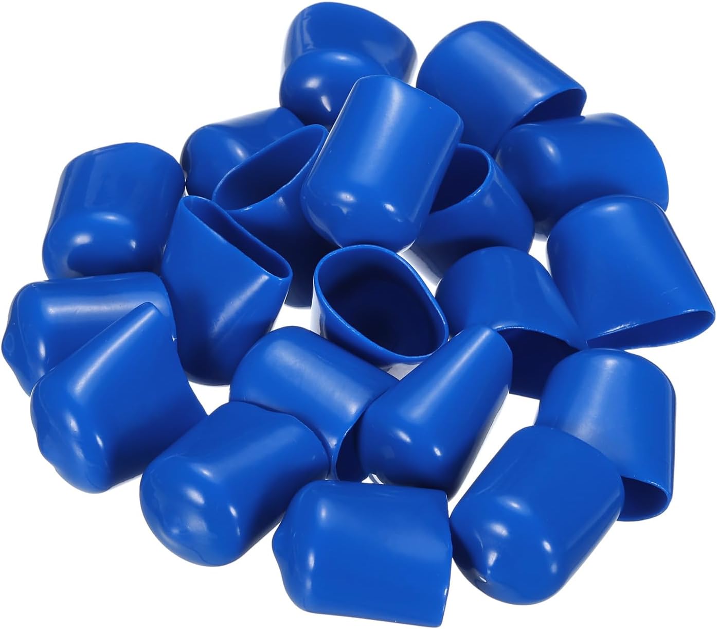 uxcell 20pcs Rubber End Caps 17mm ID Vinyl PVC Round Tube Bolt Cap Cover Screw Thread Protectors Blue