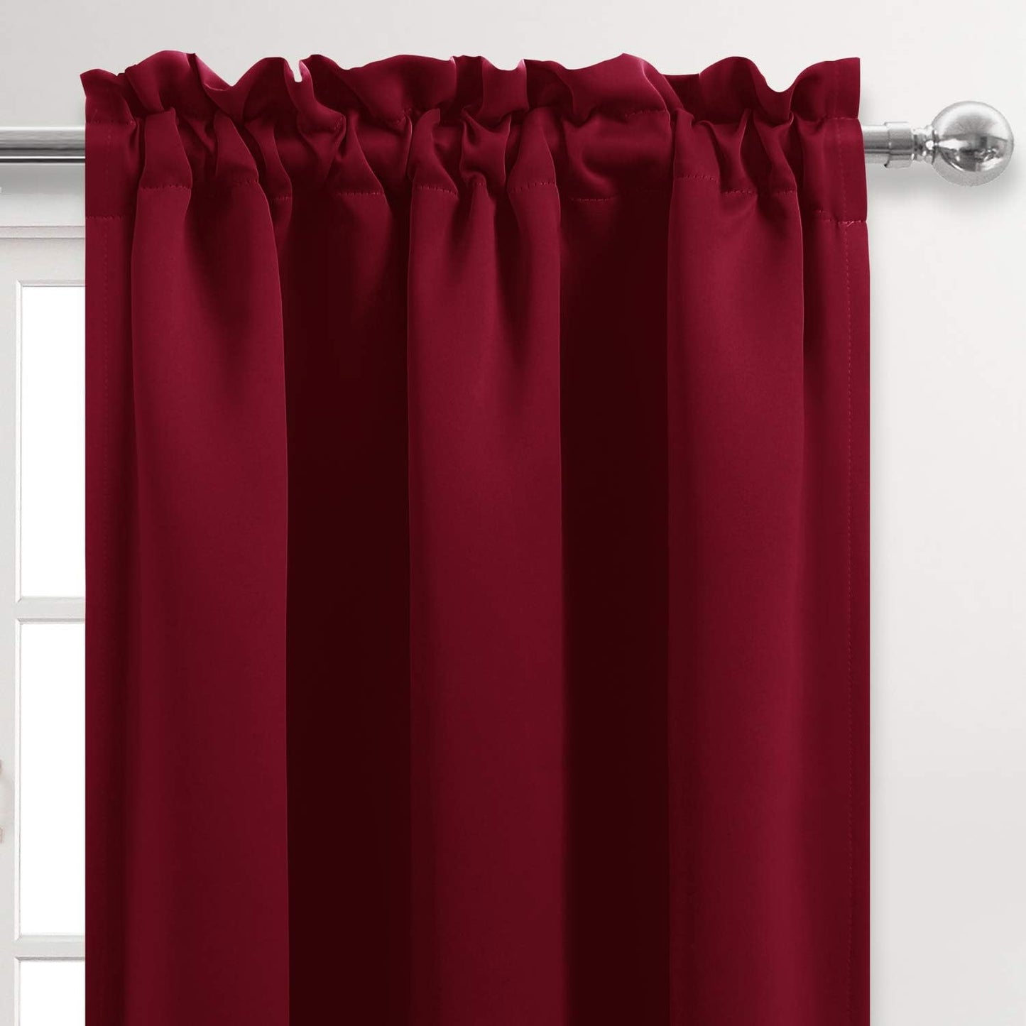 DWCN Burgundy Room Darkening Blackout Curtains - Thermal Insulated Privacy Energy Saving Window Curtain Drapes 42 x 72 inch Length, Set of 2 Bedroom Living Room Curtains