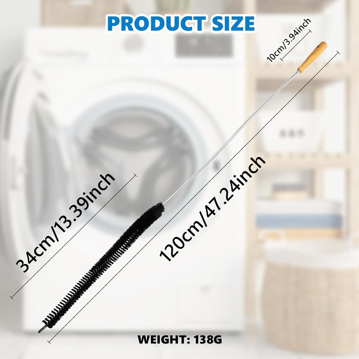 Dryer Lint Brush Vent Cleaner Tool 47.2 Inch Extra Long Flexible for Lint Trap Cleaning Tool Home Dryer Maintenance for DIY Users(1, PCS)