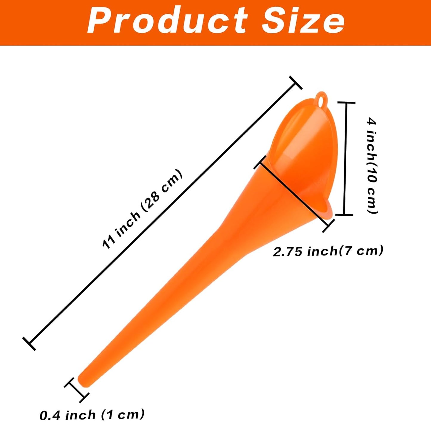 4 Pcs Plastic Long Neck Oil Funnel for Change, Multi-Function Long for Transmission Fluid Automotive Funnels, Car Water Diesel Fuel Kerosene Liquids Engine Oil Funnel Set