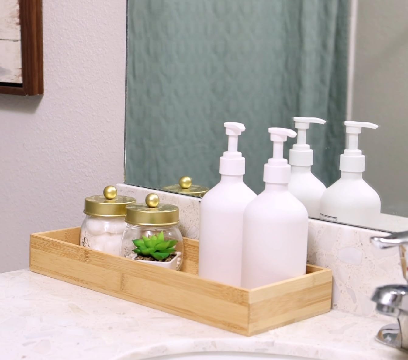 Fabsome Kitchen Utensil Drawer Organizer, Bamboo Silverware Cutlery Flatware Organizer Bins, Wooden Container Storage Trays for Bathroom Vanity Junk Drawer, 15" x 6" Set of 2