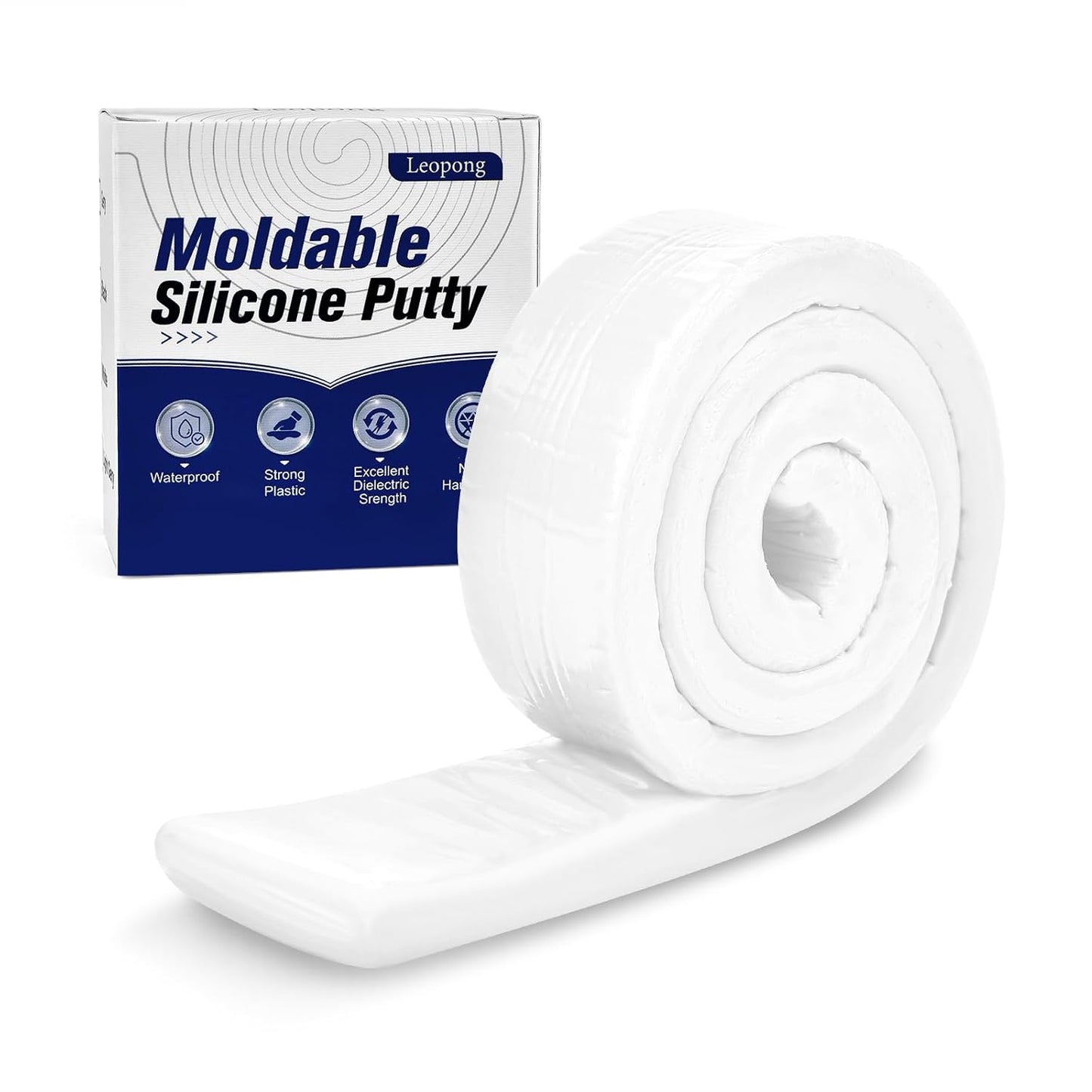 Moldable Silicone Putty, Waterproof, Stay Pliable,Good Plasticity for Repair and Fill Various Gaps in Bathrooms, Fountains, Water Pipes, Walls (White)