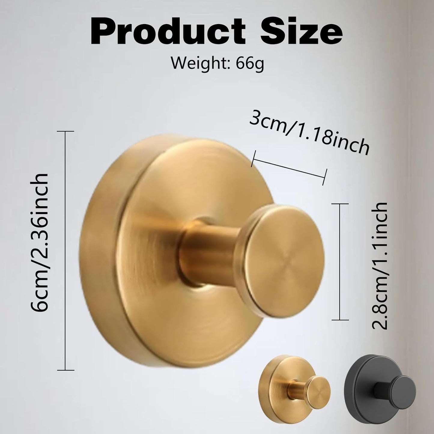 Suction Cup Hooks for Wreaths on Glass, 2025 New No Drill Suction Cup Hooks (4PCS-Gold)