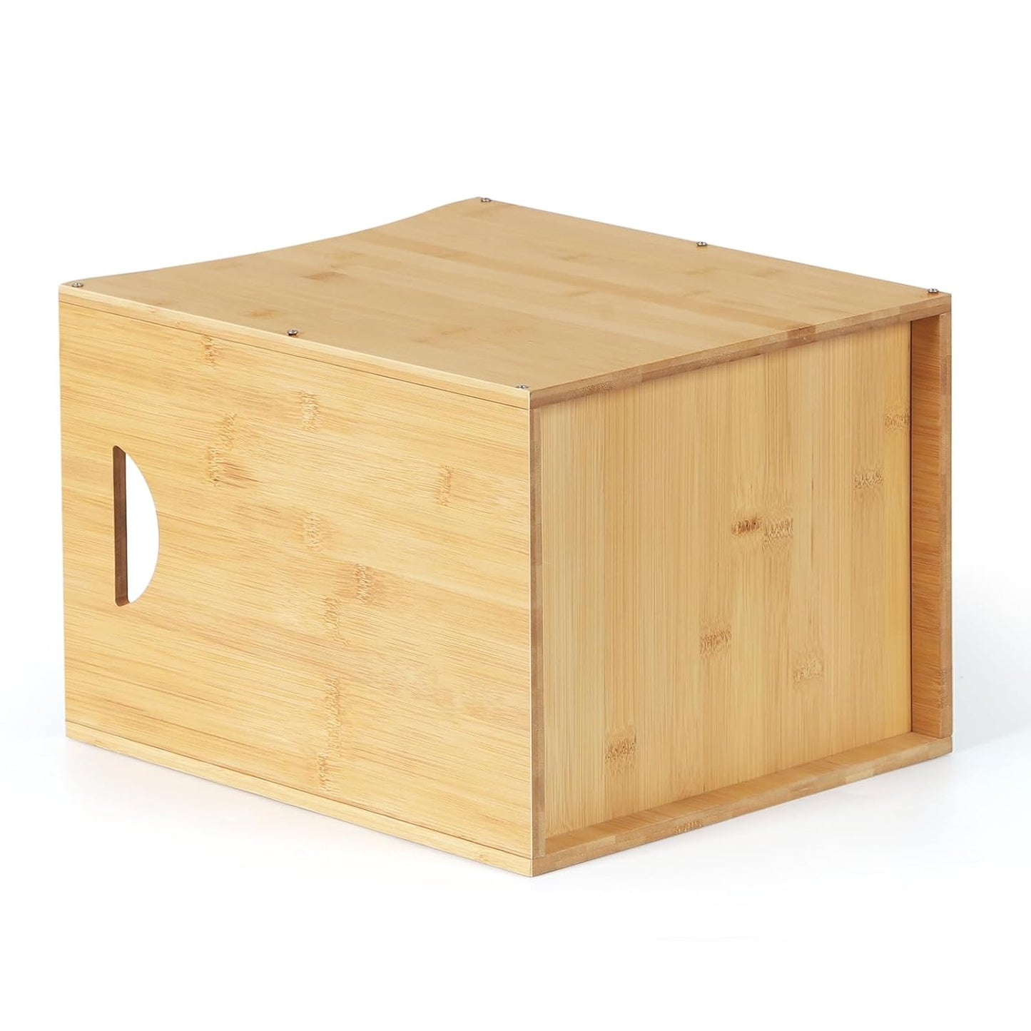 MOOACE Small Wastebaskets 2 Pack, 5 Gallon Trash Can with Handles, Rectangular Waste Baskets Bamboo Garbage Can for Bathroom Kitchen Living Room Office Decorative Under Counter