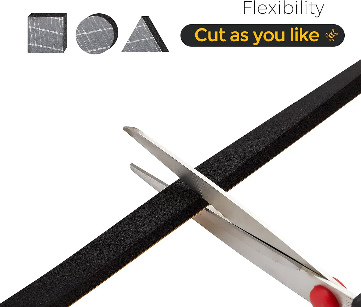 16.5 Feet Weather Stripping Door Seal, 1" Wide X 3/8" Thick Door Seal Strip High Density Foam Tape Adhesive Strip for Door Soundproofing,Window Insulation (1" x 3/8" x 16.5FT,Black)