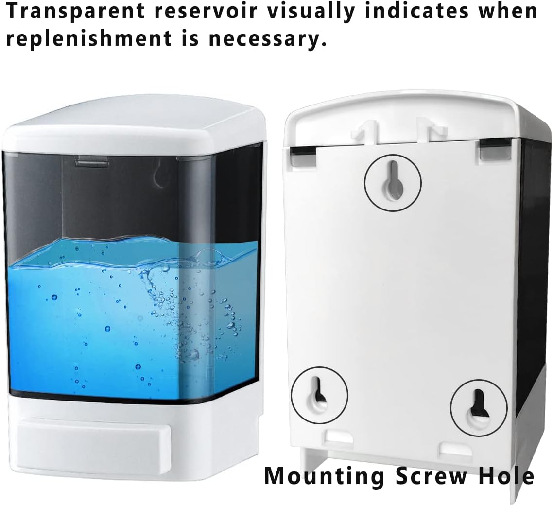 Manual Soap Dispenser 33.8oz / 1000ml Kitchen Bathroom Wall Mounted Commercial Soap Dispenser for Liquid Containers Shampoo Gel Chamber Hotel Restaurant