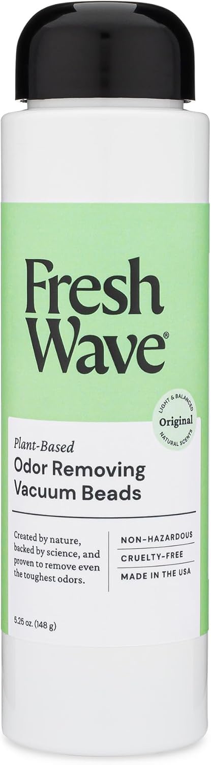 Fresh Wave Vacuum Odor Eliminating & Deodorizer Beads, 5.25 oz. - Safer Odor Relief, Natural Plant-Based Odor Eliminator, Odor Absorbers for Home, Keeps Vacuum Fresh Between Uses