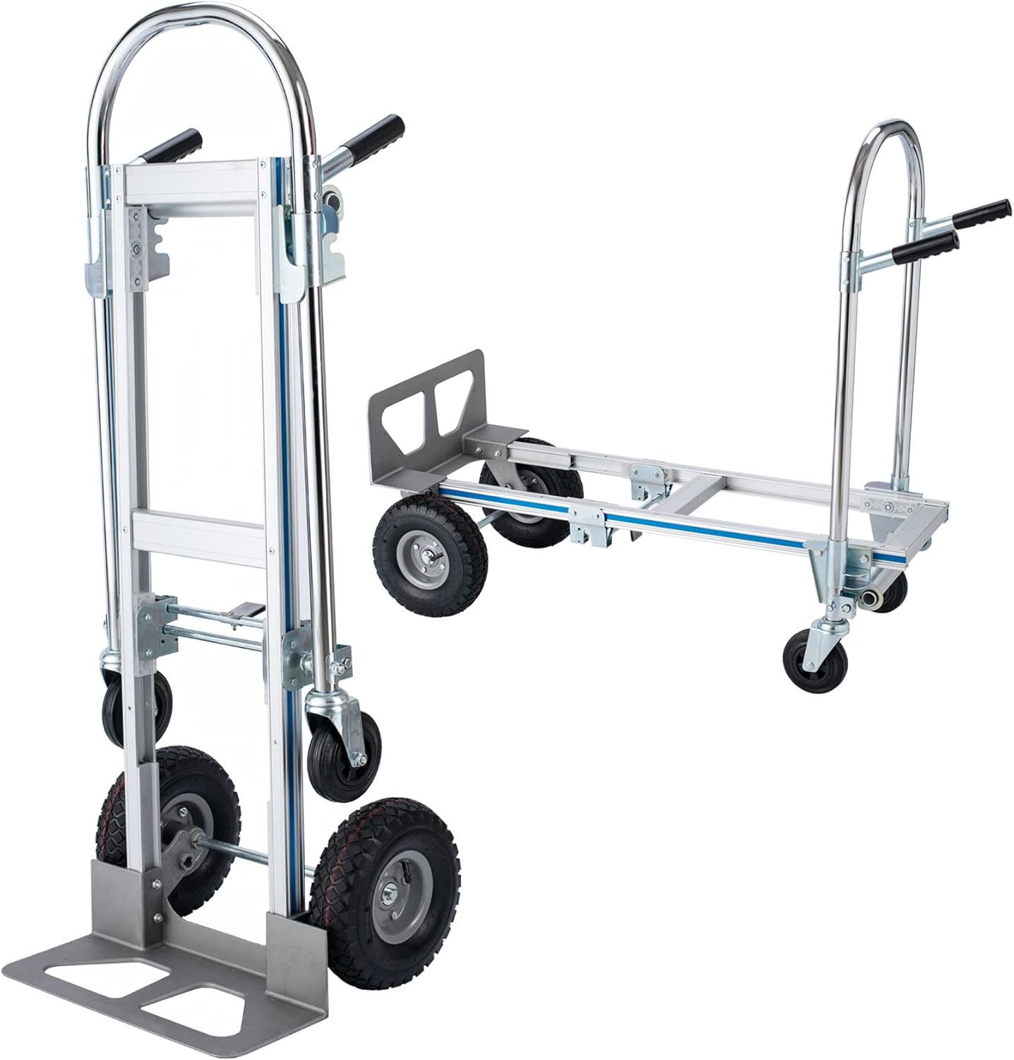 2 in 1 Aluminum Hand Truck Dolly 770lbs Weight Capacity Convertible Hand Truck Utility Cart (2 in 1)