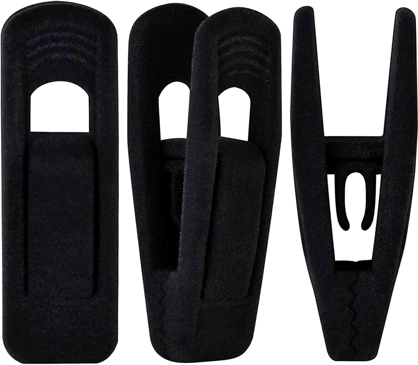 Black Velvet Hangers Clips (80-Pack), Non-Slip Strong Velvet Hangers Clips for Velvet Skirt Hangers, Velvet Pants Hanger Velvet Clips Fit for Thin Velvet Clothes Suit Hangers
