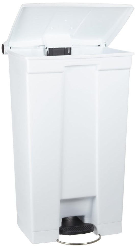 Rubbermaid Commercial Products Step-On Trash Can with Lid, 8-Gallon, White, Hands-Free Sanitary Use Garbage Can for Medical Waste in Hospitals/Lab/Emergency/Patient Rooms