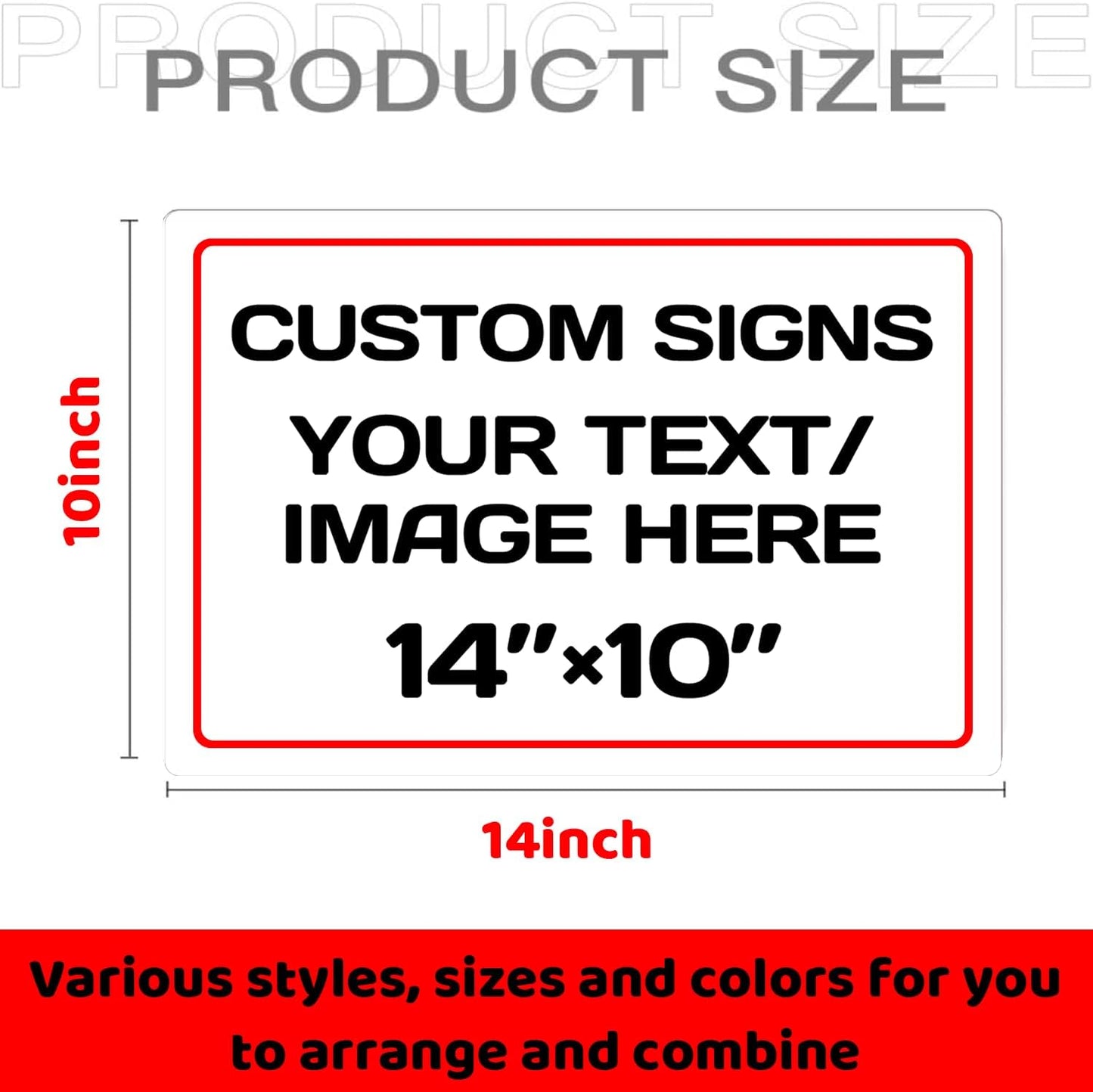 Personalized Aluminum Weatherproof Metal Signs - Custom Text & Picture, Multiple Sizes, Hazard, Garden, Custom Door & Business Signs