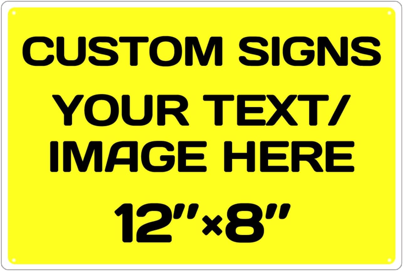 Personalized Aluminum Metal Signs - Weatherproof, Custom Text & Picture, Multiple Sizes, Ideal for Hazards, Gardens, Doors & Businesses