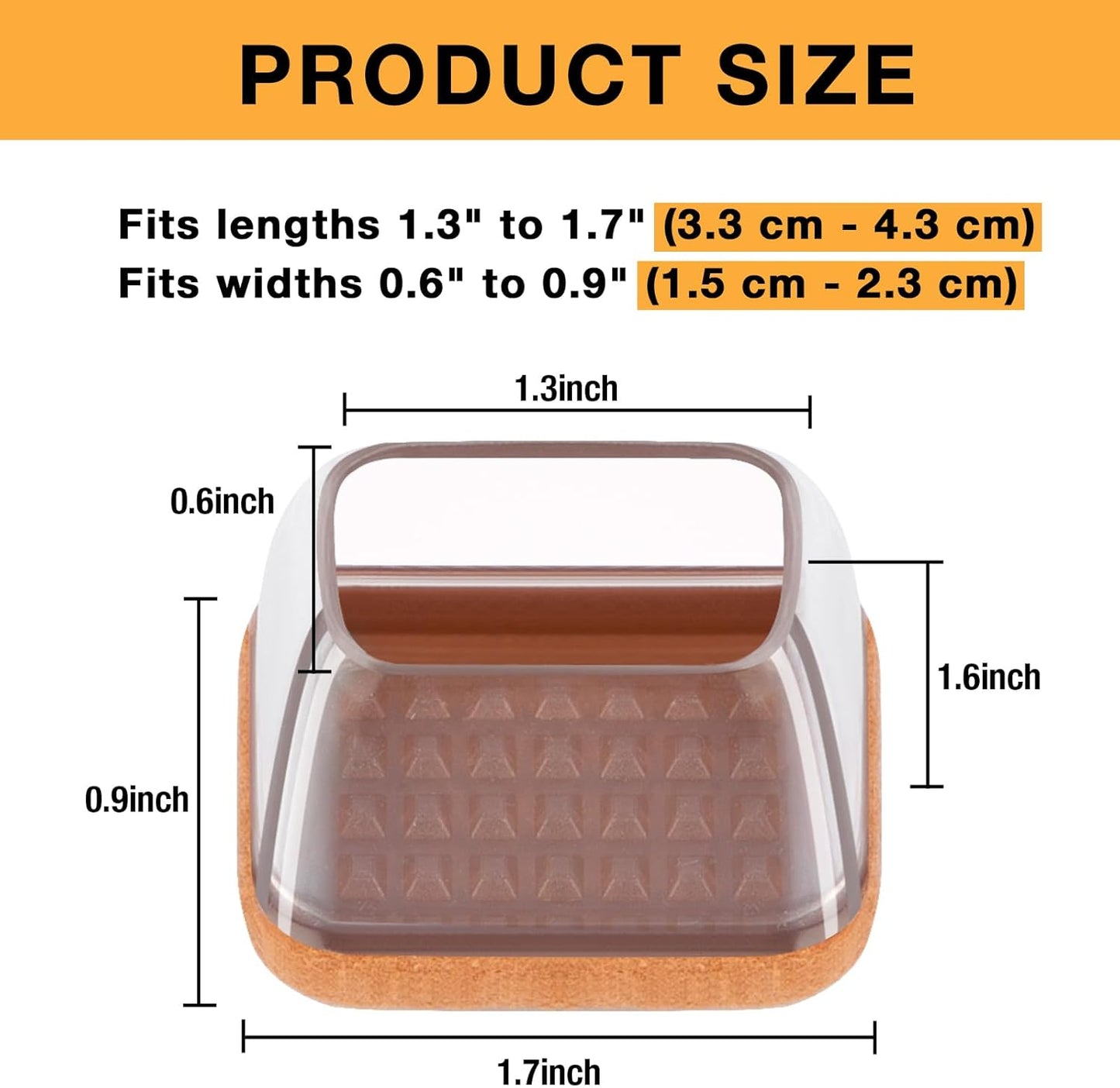 32 Pcs Rectangle Chair Leg Floor Protectors, Silicone Chair Leg Protectors for Hardwood Floors, High Elastic Chair Leg Cover for Chair Table Desk, Protect Wooden Floors from Scratching, Won't Tear