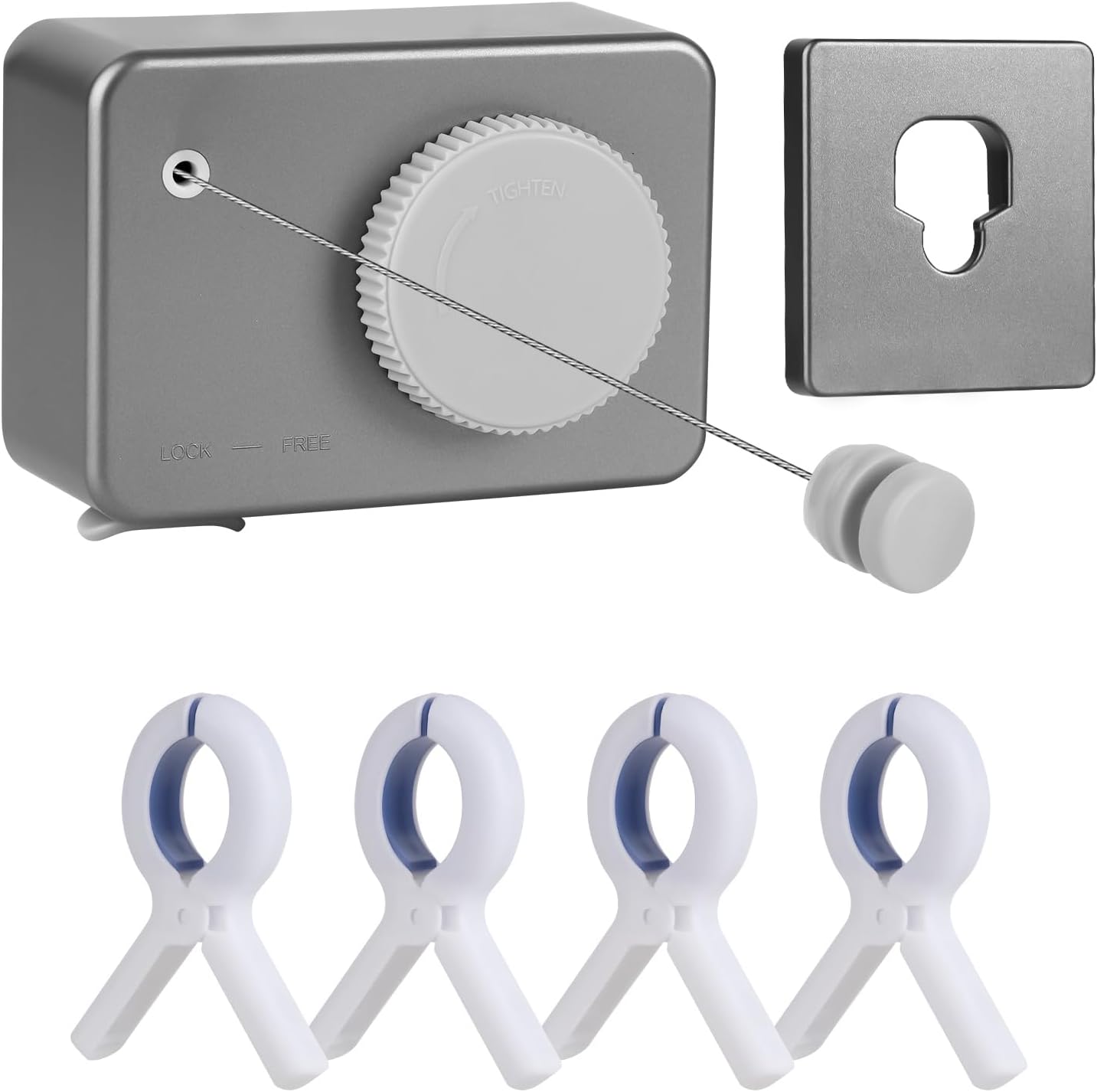 Retractable Clothesline Indoor/Outdoor, Anti-Sag for Drying Clothes Line Retracting Indoor/Outdoor, We Equipped This 13.8 Fts Laundry line Retractable with 4 Large Clips