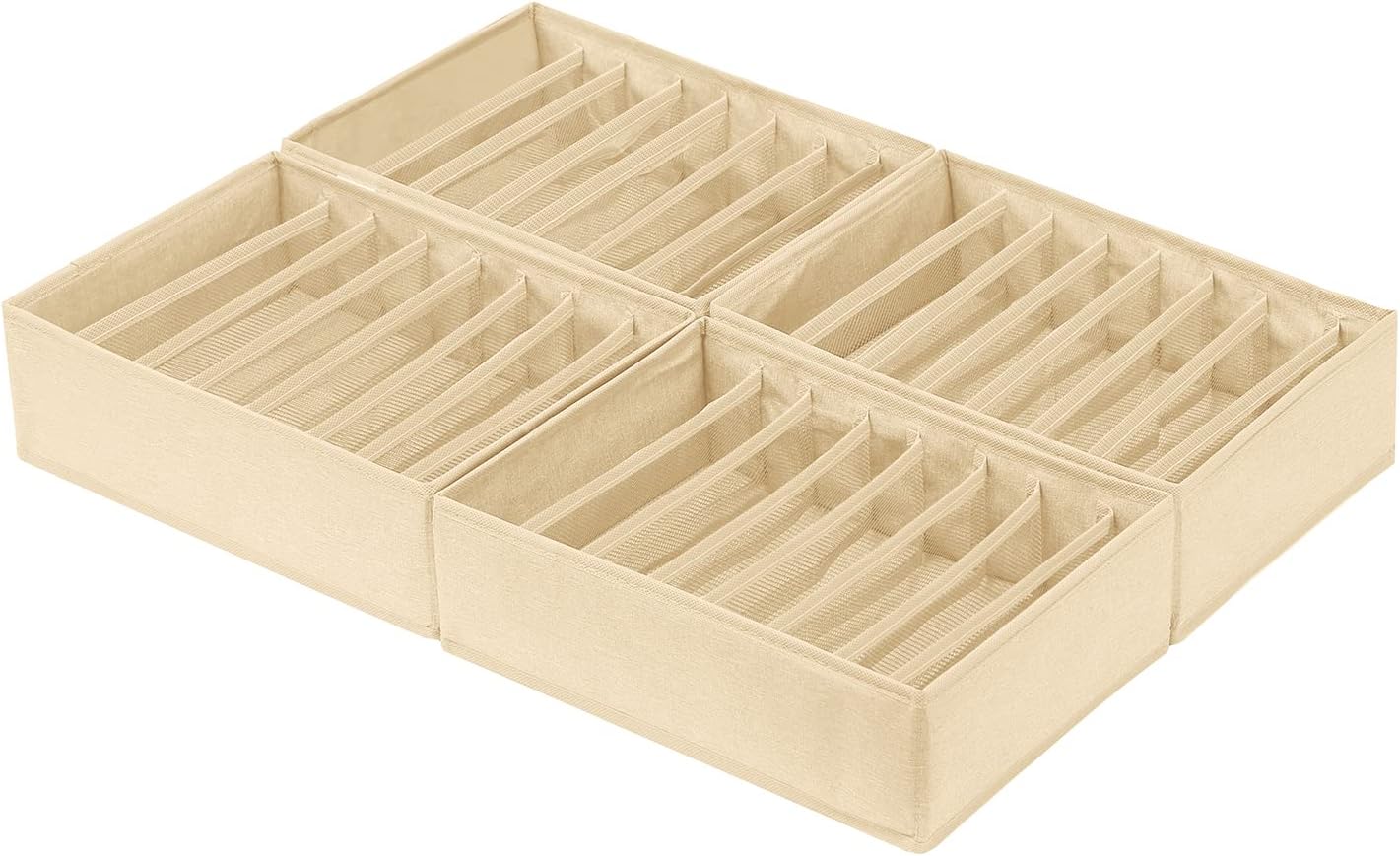 Qozary 4 Pack Drawer Organizers for Clothing, 8 Grids Foldable Closet Organizers and Storage Bins for Bedroom, Dresser Organizer Boxes for Thin T-shirts, Tank Tops