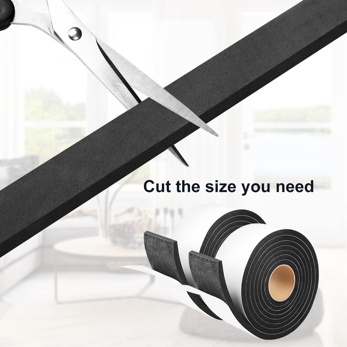 2 Rolls Seal Foam Tape, 2'' W x 1/4'' T Weather Stripping Close Cell Door Sealer, Single Sided Weather Strip, Total 13 Feet Long…