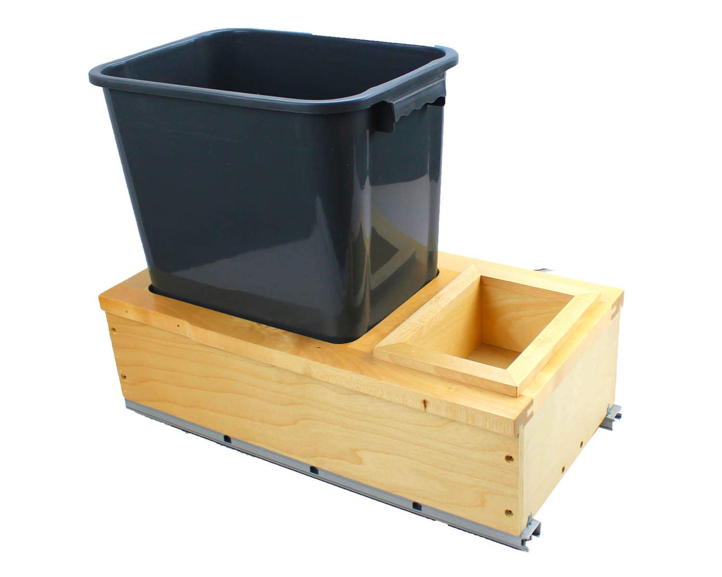 Dowell B15 Wood Base Wastebasket Pullout with 20Qt Plastic Bin (4006 0115)