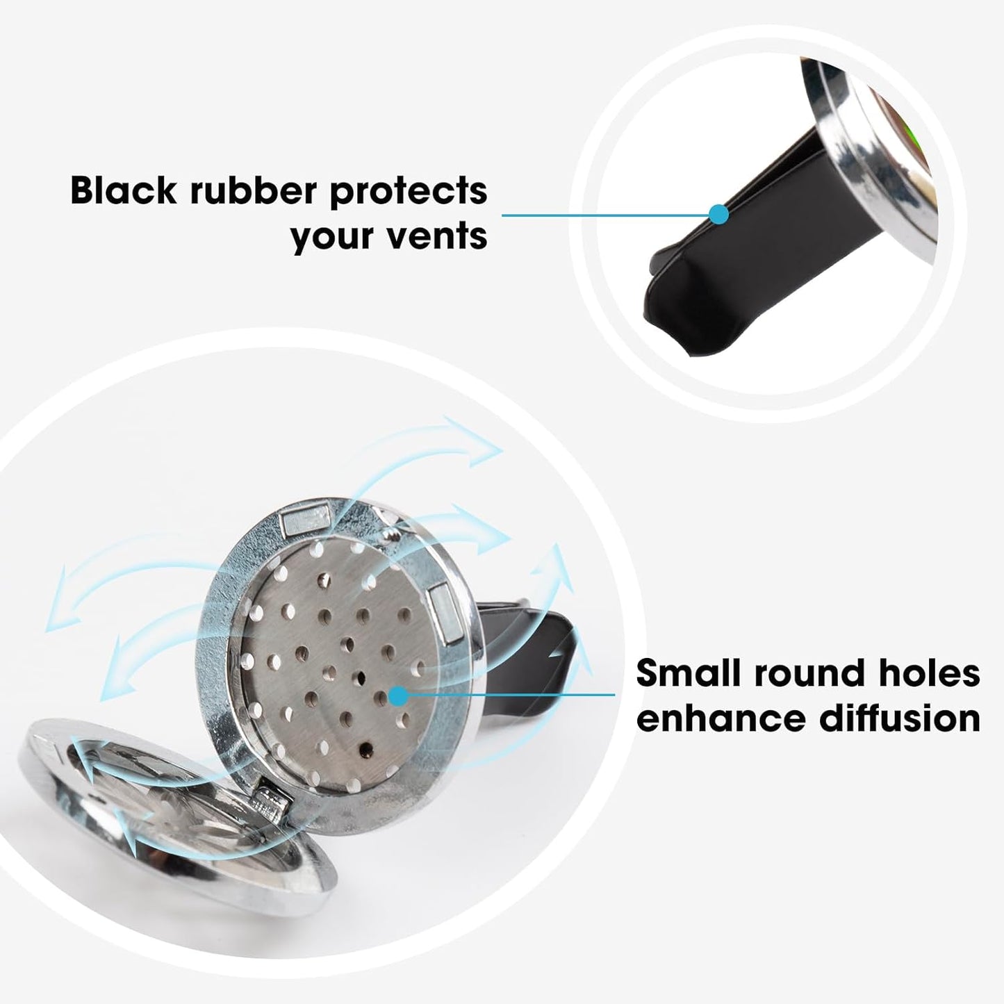 ttstar Car Diffuser Vent Clip - 30mm Aromatherapy Essential Oil, 3 Car Air Fresheners Vent Clips with 36 Refill Pads and 5 Essential Oils Gift for Women