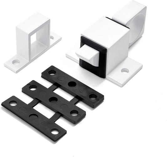 4 Packs Spring Door Lock, White Self-Closing Gate Latch with Aluminum Alloy, Security Latch for Windows, Cabinets & Gates