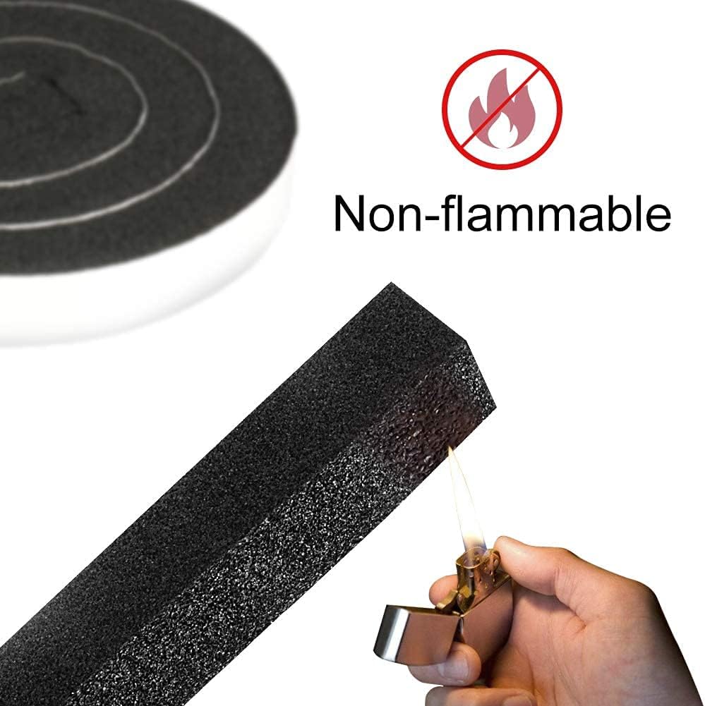 YIJUHOU 2 Rolls 1.18 Inch X 1 Inch Open Cell Foam Tape for Window Air Conditioner Insulation,High Resilience Weatherstrip Window Seal,Block The Draft and Cool Air Loss,Total 11FT