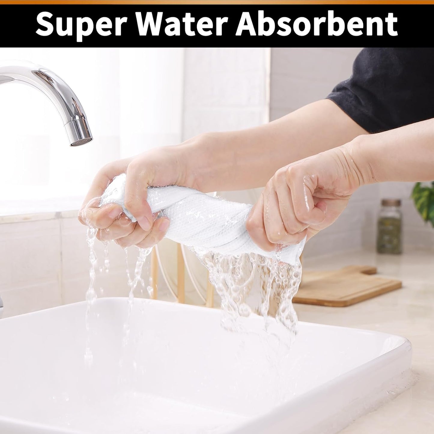 Homaxy 100% Cotton Waffle Weave Dish Cloths - 6 Pack Soft and Absorbent Dish Towels - 12 x 12 Inches Quick Dry Dish Rags - White