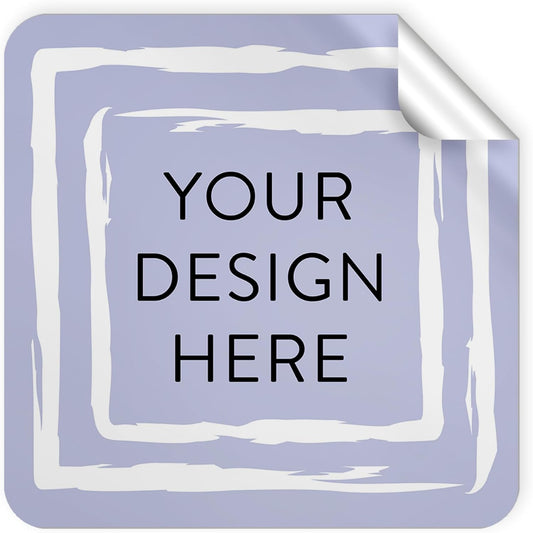 100 Custom Vinyl Stickers - Upload Your own Image, Text, Design, Logo - Personalized Logo Labels for Handmade, Packaging, Bottle, Jars, Candle, Brand Stickers (Lavender Square, 2x2)