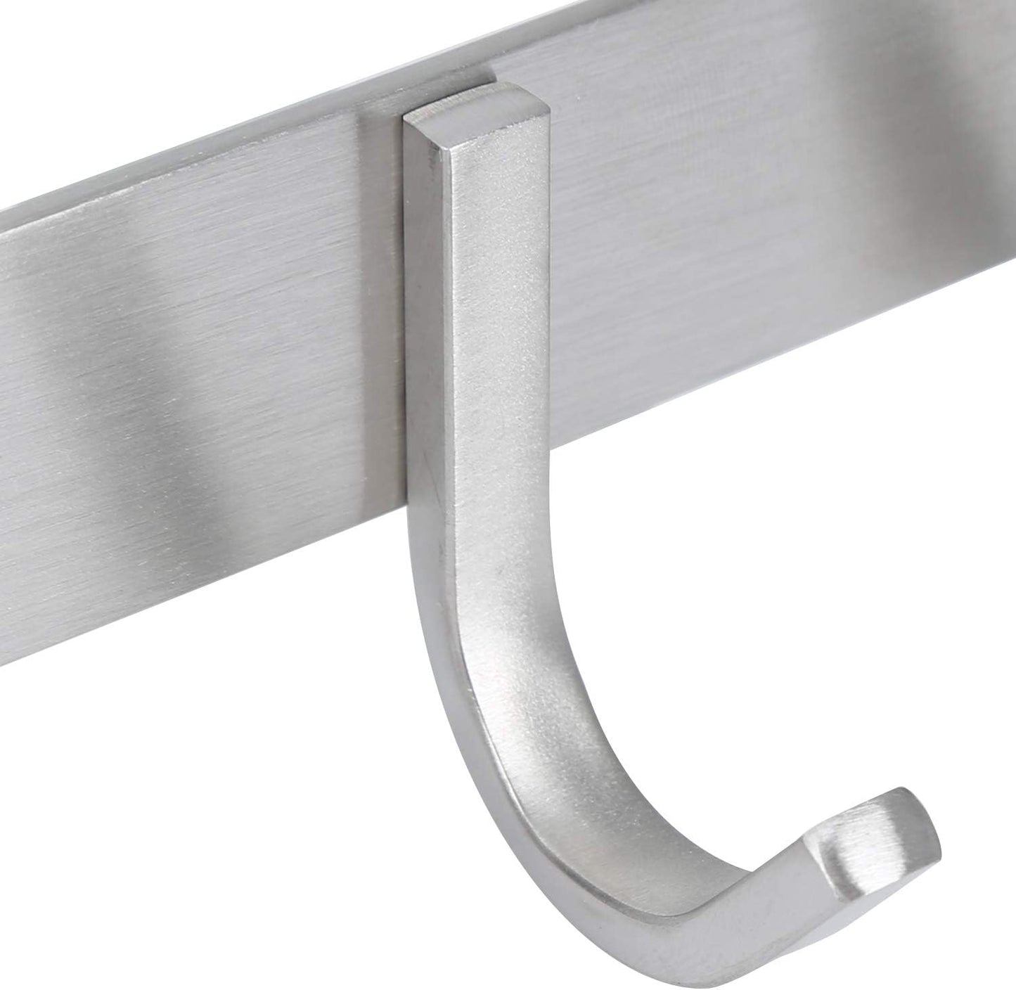 Towel Hook Rack Brushed Nickel 17-Inch Coat Hook Rail Wall Mounted with 7 Hooks, Durable Wall Hangers for Bedroom, Bathroom, Foyer, Hallway (304 Stainless Steel)