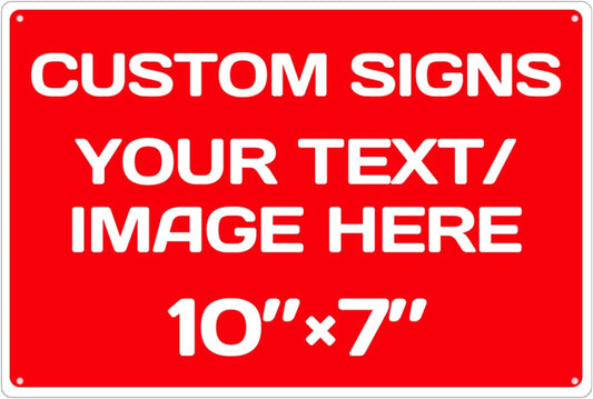 Personalized Aluminum Metal Signs - Weatherproof, Custom Text & Picture, Multiple Sizes, Hazard, Garden, Custom Door, Business Signs