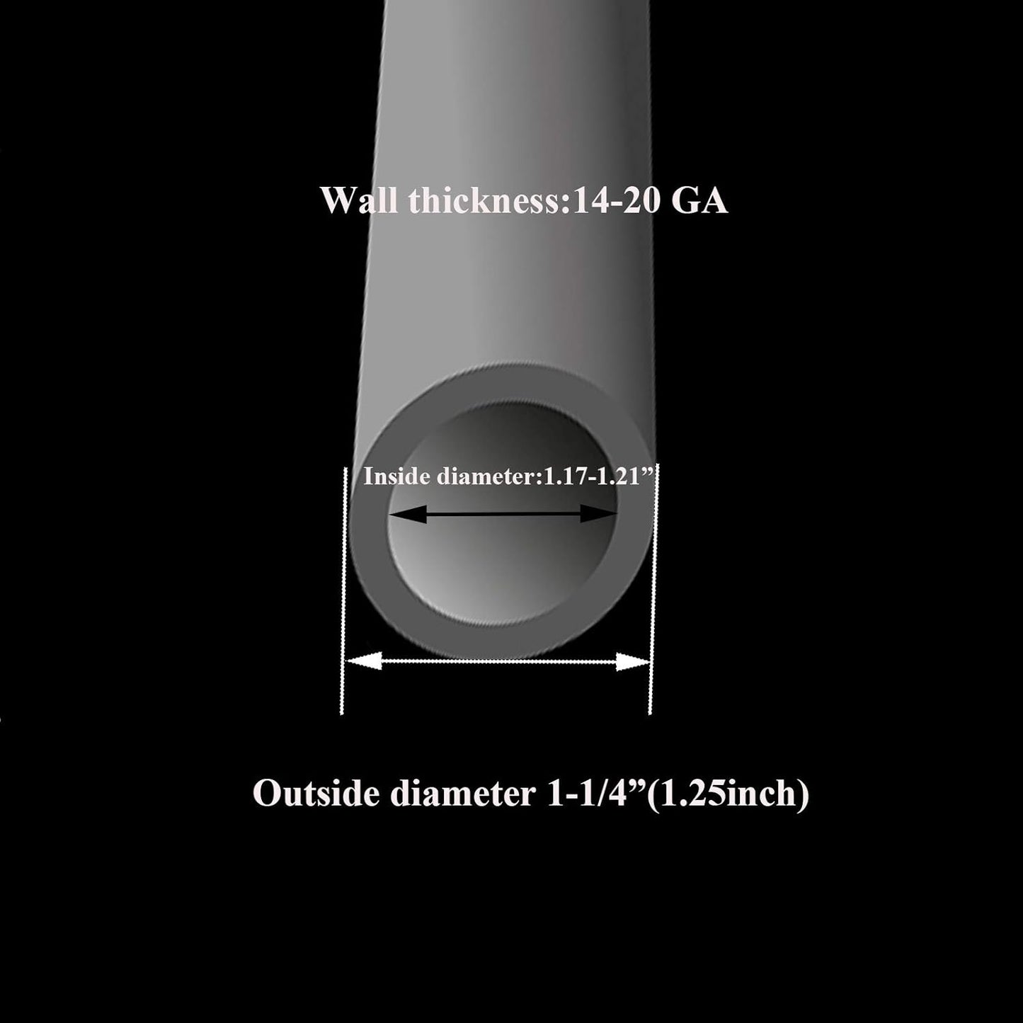 Furnigear Plastic Plugs Tubing End Caps Chair End Caps 1 1/4" Outside Bottom Round Tubing Caps Round Furniture Sliders Glides Black (Fit 1.17-1.21" Tube Inner Diameter, 24pack)
