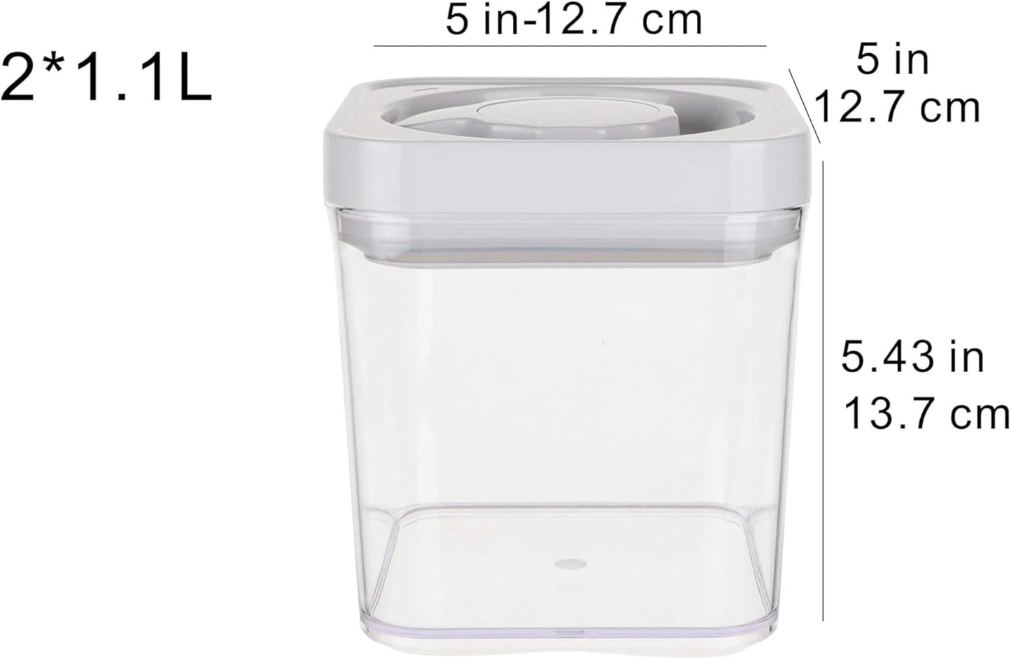 Amazon Basics Airtight Food Storage Containers, BPA Free, with Twist/Turn Lids, for Kitchen Pantry Organization, 10-Piece Square Set, Clear Plastic