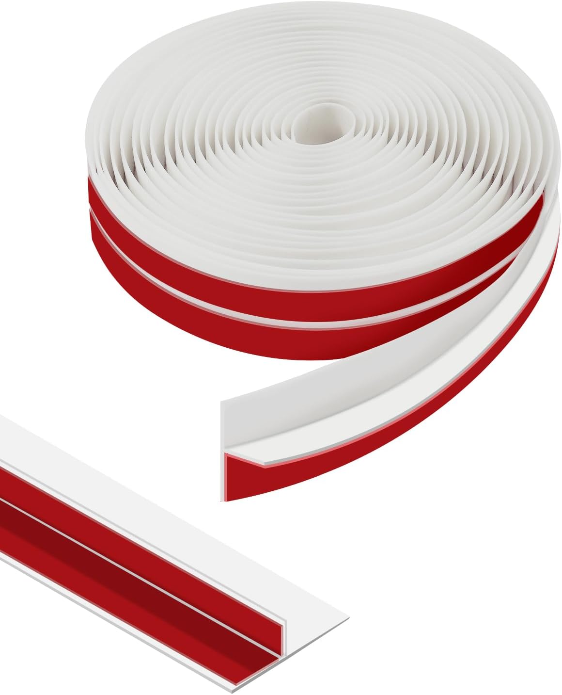 Orghtin T-Shaped Silicone Seal Strip, White Door Sealer Weather Stripping Door Seal Strip, 10Ft Door Draft Stopper for Side of Door