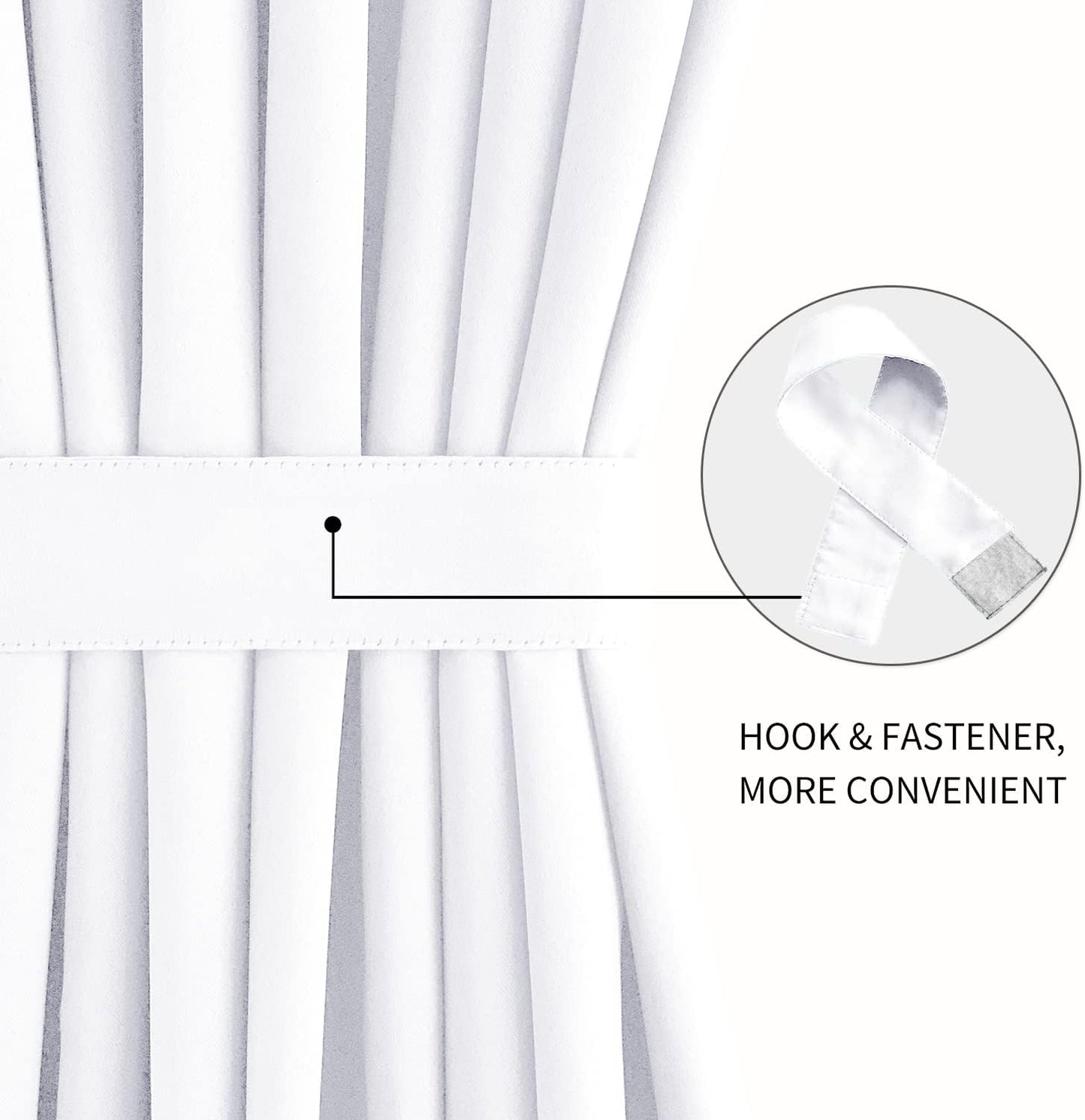 DWCN French Door Curtains – Rod Pocket Thermal Curtain for Doors with Glass Window, Kitchen and Patio Doors for Privacy, 25 X 72 Inches Long, 1 Curtain Panel with Tieback, Pure White