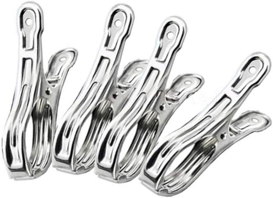 Metal ClothesPins,Row Cover Clips 20 Pack 3.5 Inch Stainless Steel Pool Towel Clips,Chair Clips for Beach Towels,Garden Clips，Greenhouse Clamps：Quilts, Blankets from Blow Away Or Decline