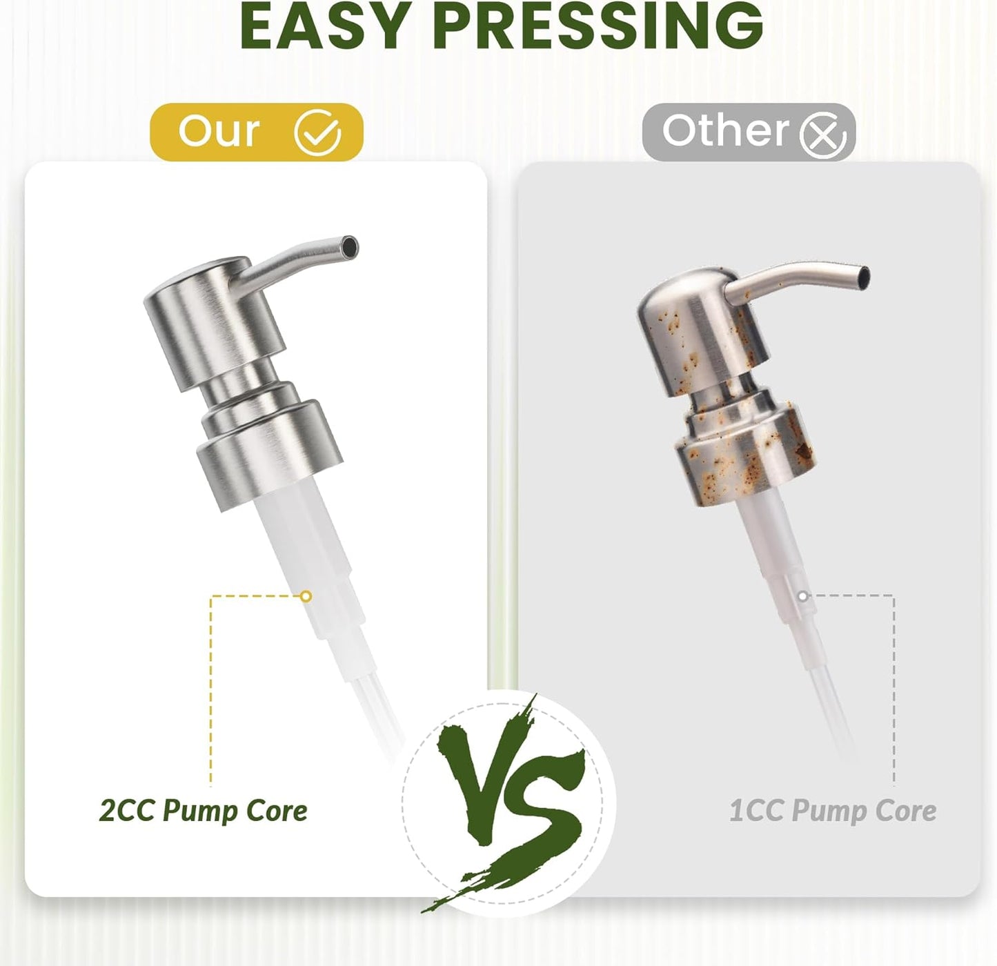 AmazerBath Soap Dispenser, 2 Pack Glass Soap Dispenser with Pump Stainless Steel, 17 Oz Hand Soap Bottles Bathroom Kitchen, Clear