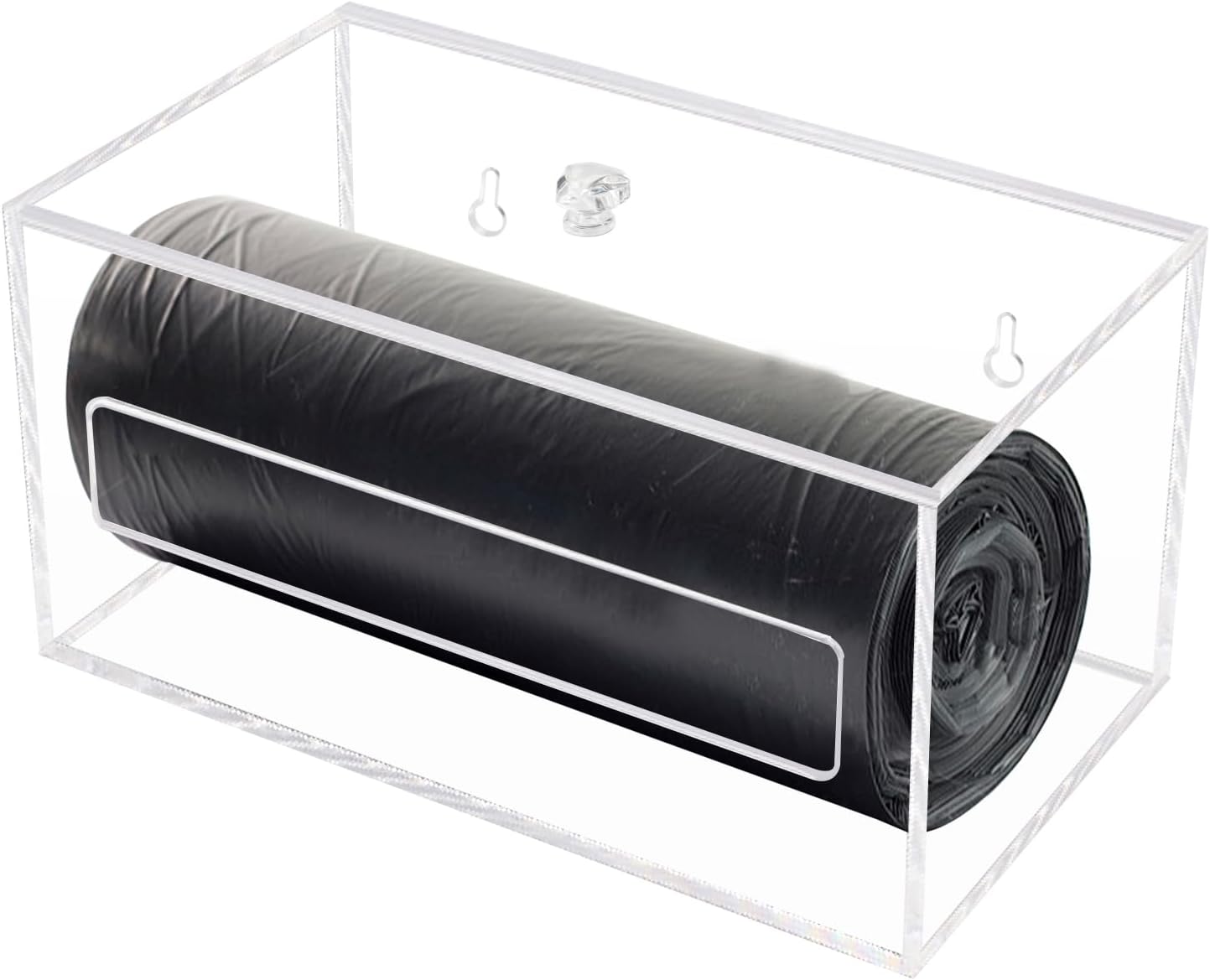 Trash Bag Organizer Dispenser, Acrylic Garbage Bag Holder Dispenser, Trash Bag Roll Dispenser for Wall Mount
