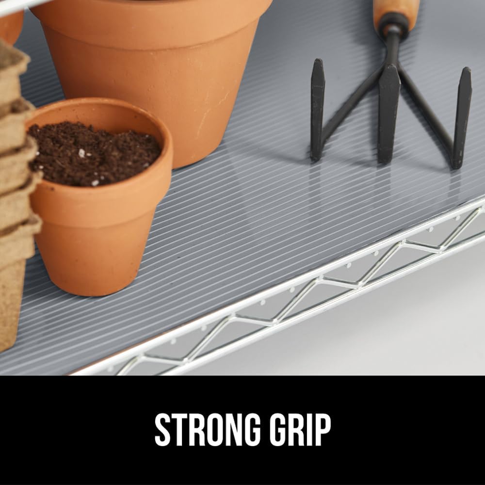GORILLA GRIP DuraGuard Shelf Liner, 24x30 Non-Adhesive Cabinet Liners for Kitchen Drawers, Shelves, Refrigerator, Pantry Storage, Bathroom Closet, Durable Waterproof BPA Free Ribbed Plastic, Gray
