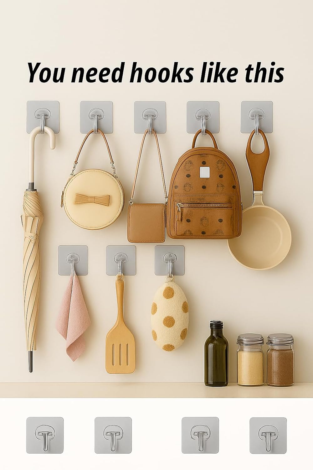 Heavy Duty Adhesive Wall Hooks - 20 Pack 28lb(Max) 2.36 x 2.36 Inches Can be Use for Office Decor, Bathroom, Home & Kitchen Improvement Indoor and Outdoor