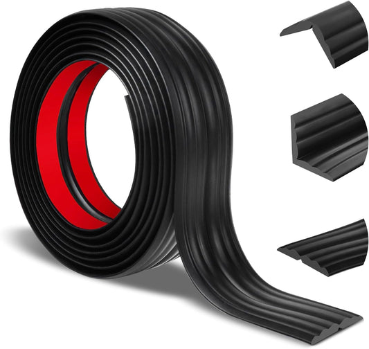 Wall Corner Protector Peel and Stick Corner Trim Molding Flexible Inside & Outside Wall Edge Guard Self Adhesive Moulding Trim for Edge Use, Black, 2.3” W x 10’ L