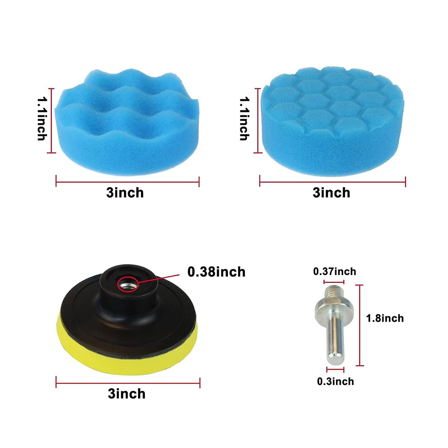 Car Foam Polishing Buffing Kit, Polishing Buffing Pads, Wool Pads,Polishing & Buffing Wheels, for Headlights & Body Foam Wax & Buffer Kits (27)