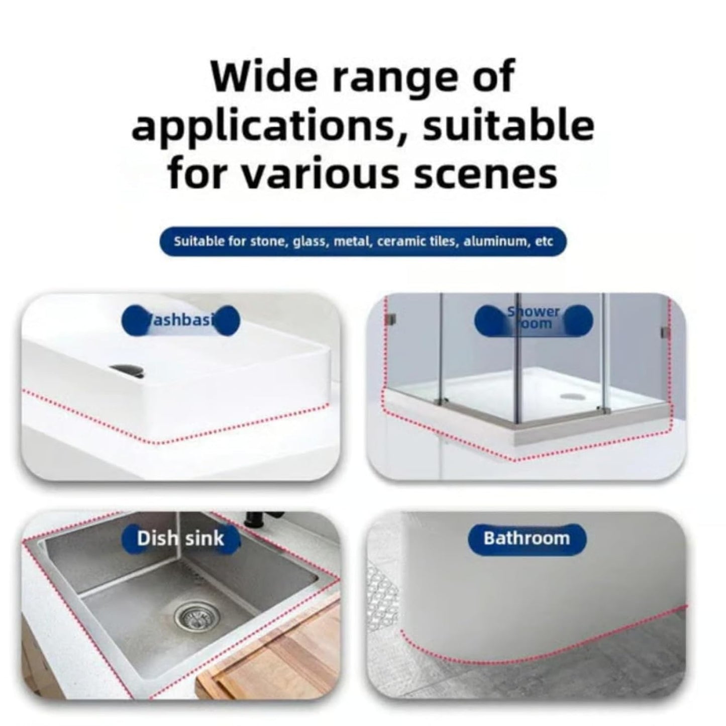 Waterproof White Grout Repair Kit, Grout Pen for Shower Tile, Grout Filler Repair, Squeeze Tube White Caulk, Waterproof & Moisture-Resistant, for Kitchen Bathroom (2)