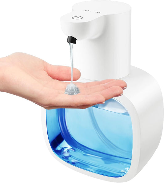 Automatic Liquid Soap Dispenser with 500ml /17oz Capacity, Touchless Soap Dispenser with 4 Level Adjustable, Rechargeable, Wall-Mounted, Waterproof for Kitchen, Bathroom, Hotel, Restaurant