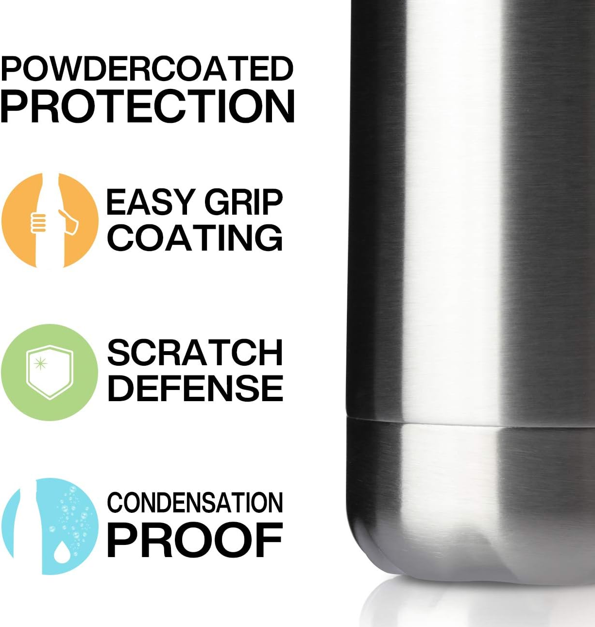 MEWAY 17oz Sport Water Bottle 8 Pack Vacuum Insulated Stainless Steel Leak-Proof Double Wall Cola Shape Water Bottle,Keep Drinks Hot & Cold (Silver,8 Pack)