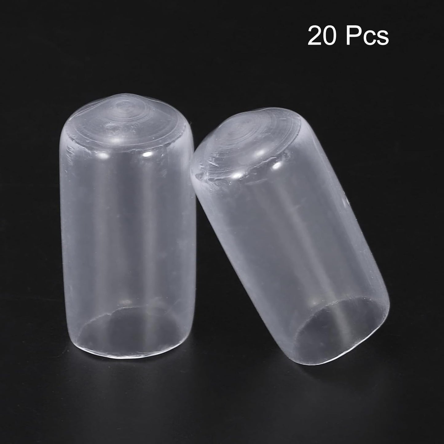 uxcell 20pcs Rubber End Caps 10mm(3/8") ID Vinyl PVC Round Tube Bolt Cap Cover Screw Thread Protectors Clear