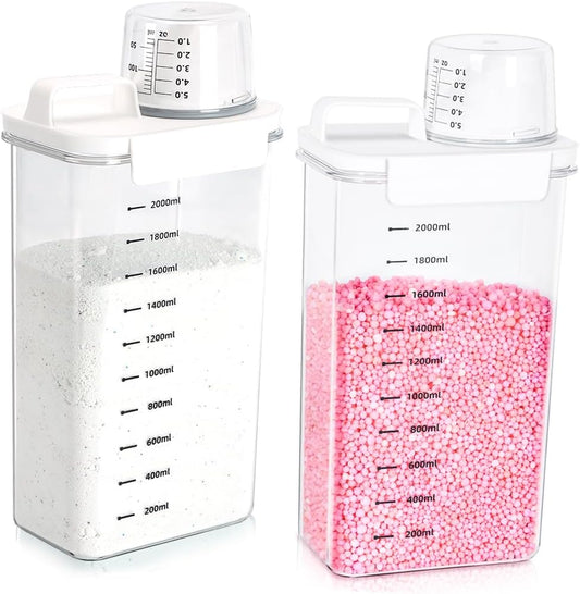 2 Packs Laundry Detergent Dispenser, Tokokimo Laundry Power Container,Laundry Scent Booster Beads Dispenser for Washing Powder, Soda Powder, Grain
