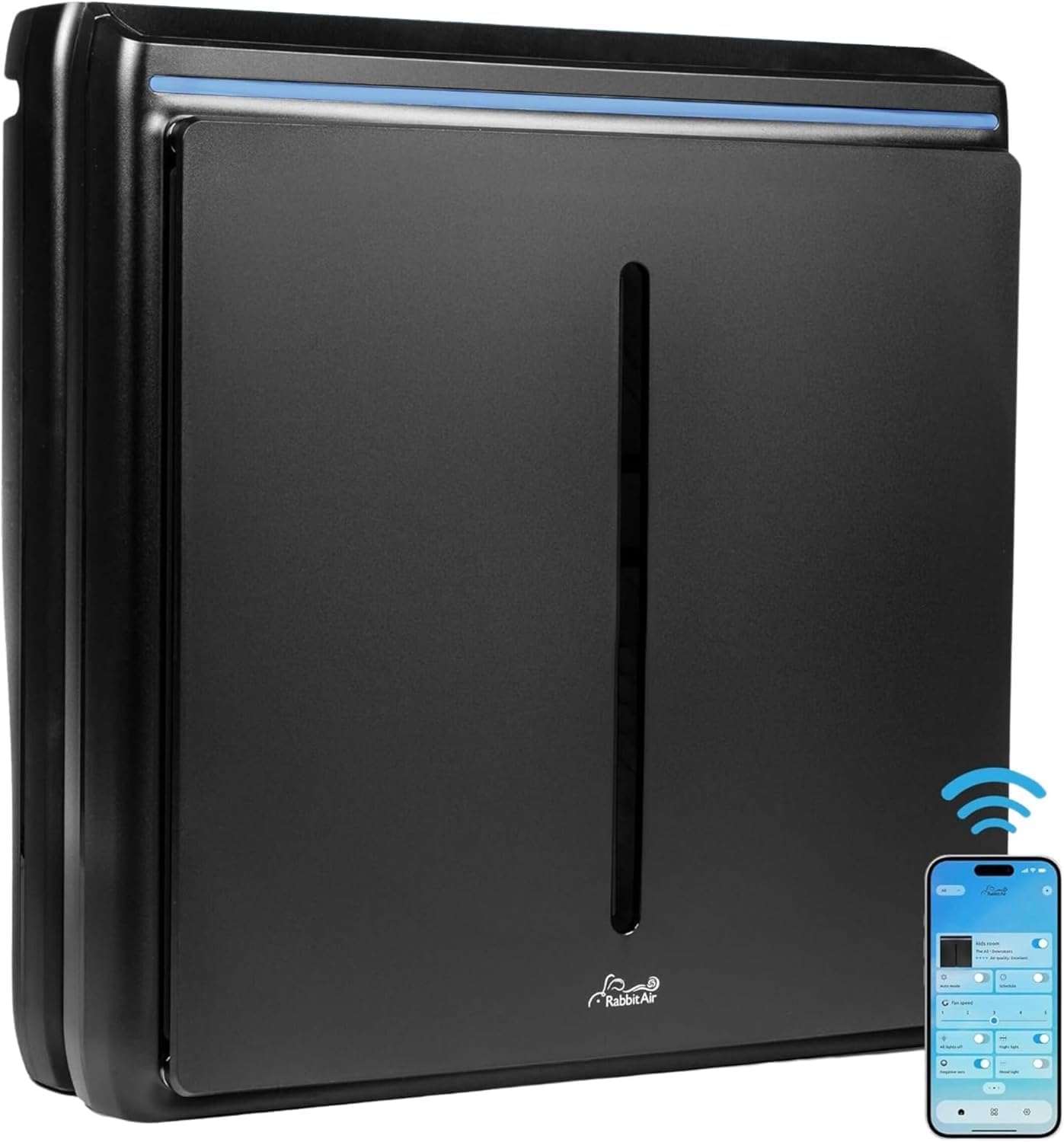 Rabbit Air, A3 SPA-1000N Air Purifiers for Home, Ultra Quiet HEPA Air Purifier - Wall Mountable Air Purifiers for Home Large Room, Allergies, Dust, Mold, Smoke & VOCs - (Black, Pet Allergy Filter)