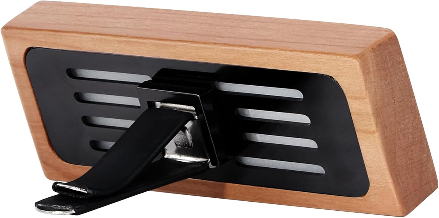 4 Refreshing Scent Bags Wood Car Air Freshener Vent Clip (Burlywood, Summer Night)- Natural Scent Diffuser for Car, Truck & SUV Premium Essential Oil Starter Kit Gift for Men & Women